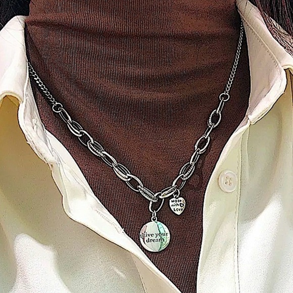 Sterling Silver Live Your Dream Minimalist Necklace - Picture 1 of 5